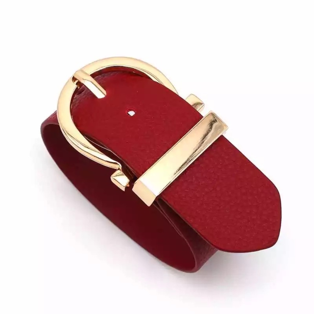 Punk Style Adjustable Wide PU Leather Bracelet - Picture 4 of 13